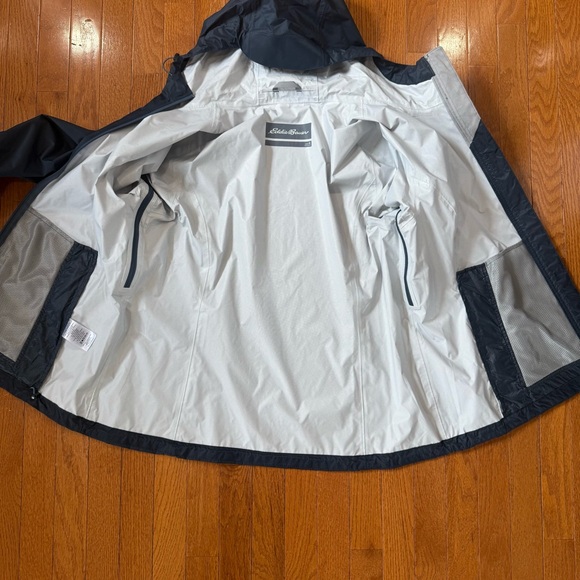Eddie Bauer WeatherEdge Cloud Cap Rain Jacket Women's XL Storm Blue Pit Zips - Picture 7 of 12